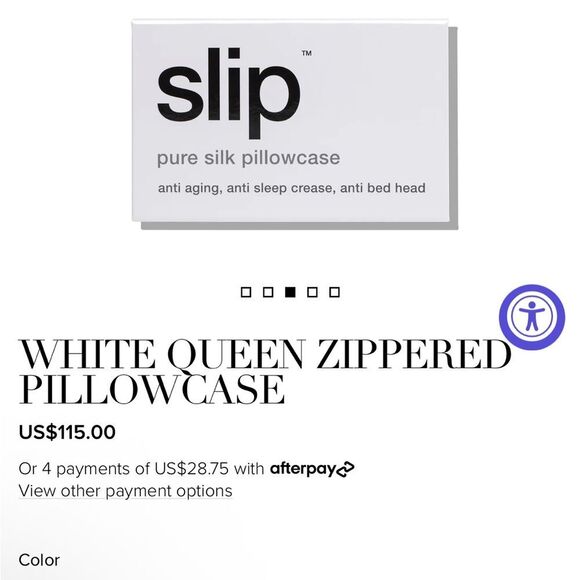 Slip Queen Silk Pillow Cases in Box Queen  Pillow Case with Zipper White - Picture 5 of 7